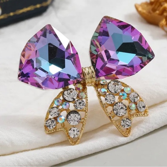 Purple Bow Brooch - Picture 2 of 3